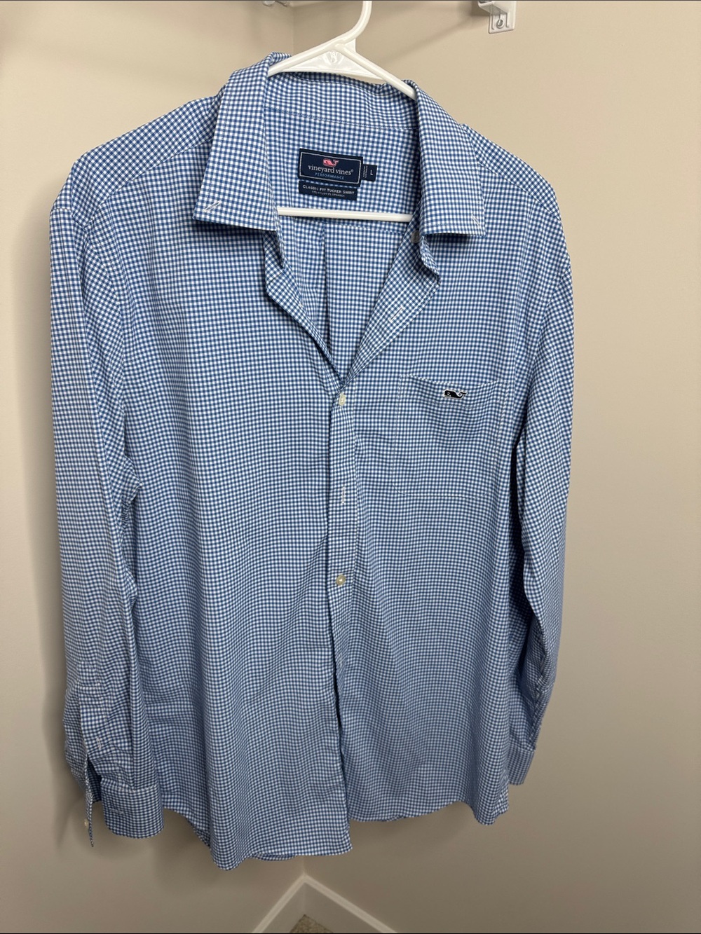 Vineyard Vines Light Blue Gingham Men's Button-Down Shirt
